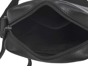 Leder Schultertasche "Pure Black"